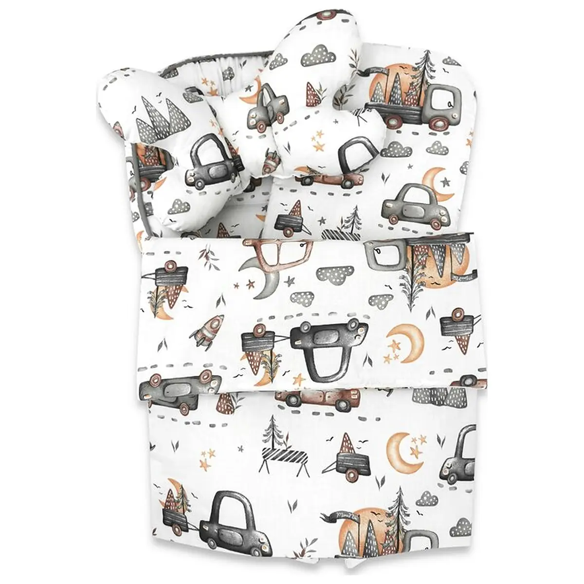 Set 4 in 1 Cosulet bebelus, MimiNu, Baby Cocoon 75x55 cm, Husa bumbac, Din bumbac certificat Oeko Tex Standard 100, Cu [1]