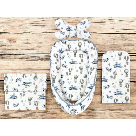 Set 4 in 1 Cosulet bebelus, MimiNu, Baby Cocoon 75x55 cm, Husa bumbac, Din bumbac certificat Oeko Tex Standard 100, Cu [4]