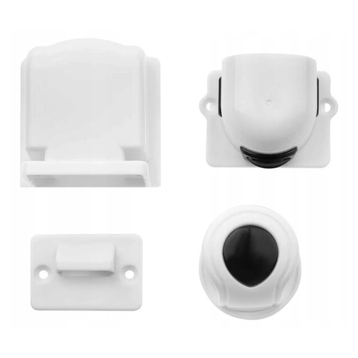 Siguranta bebelusului - Set 4 protectii magnetice pentru mobilier, Cu banda adeziva, Alb Bocioland