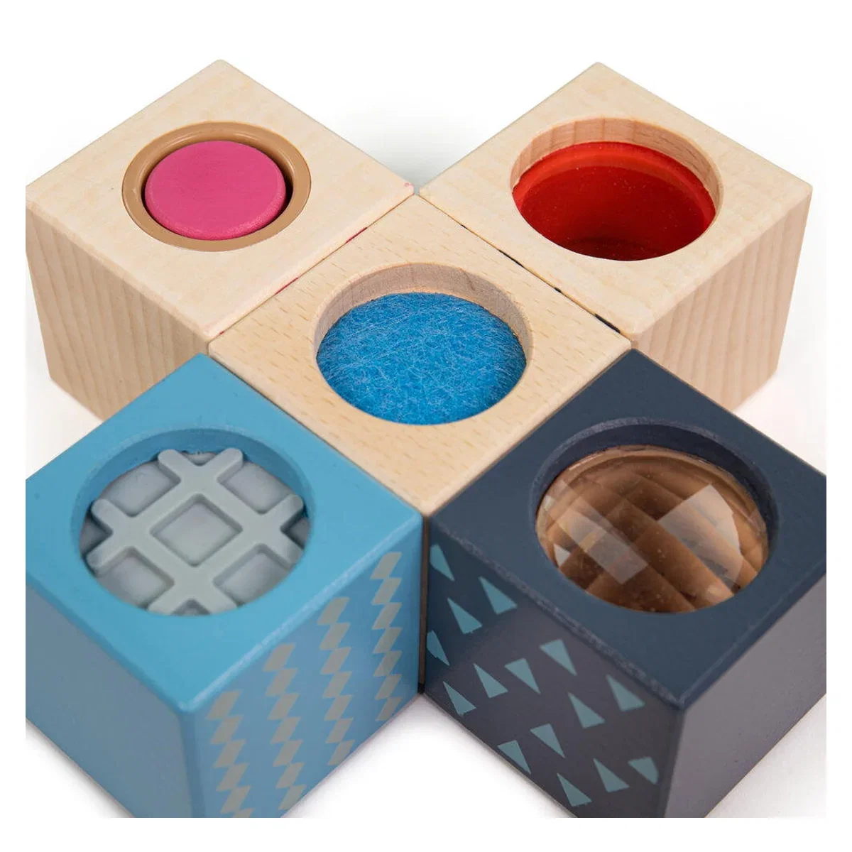 Set 8 cuburi senzoriale din lemn BIGJIGS Toys 3 ani [3]