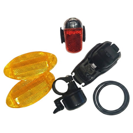 Biciclete copii - Set accesorii Dino Bikes Faruri fata si spate, reflectoare si claxon