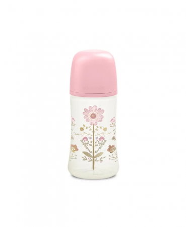 Set biberon 270ml + suzetă 0-6m + lănțișor Roz Gold Premium Suavinex 3 luni [1]