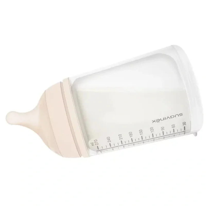 Set biberon anticolici 270 ml + tetină cu debit mediu + săculeț silicon Zero Zero Suavinex 3 luni [3]