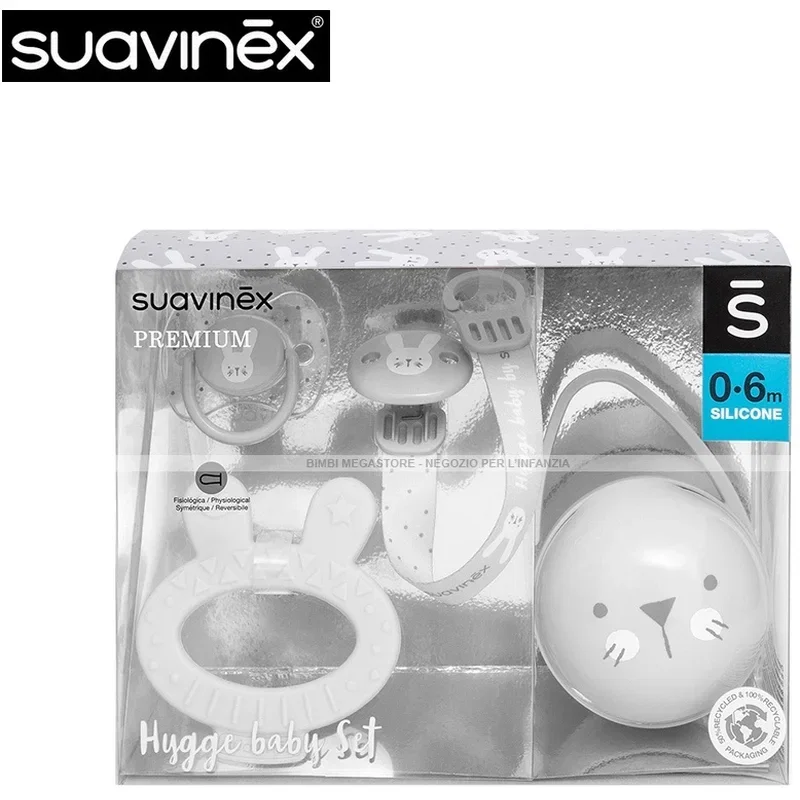 Set cadou 4 articole, iepuras gri, Hygge Suavinex 6 luni [4]