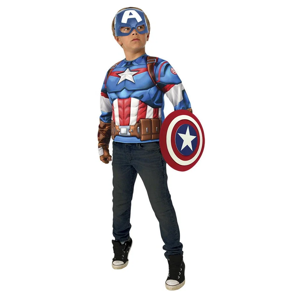 Costume carnaval copii - Set Captain America - Bluza & accesorii Rubies 3 ani+