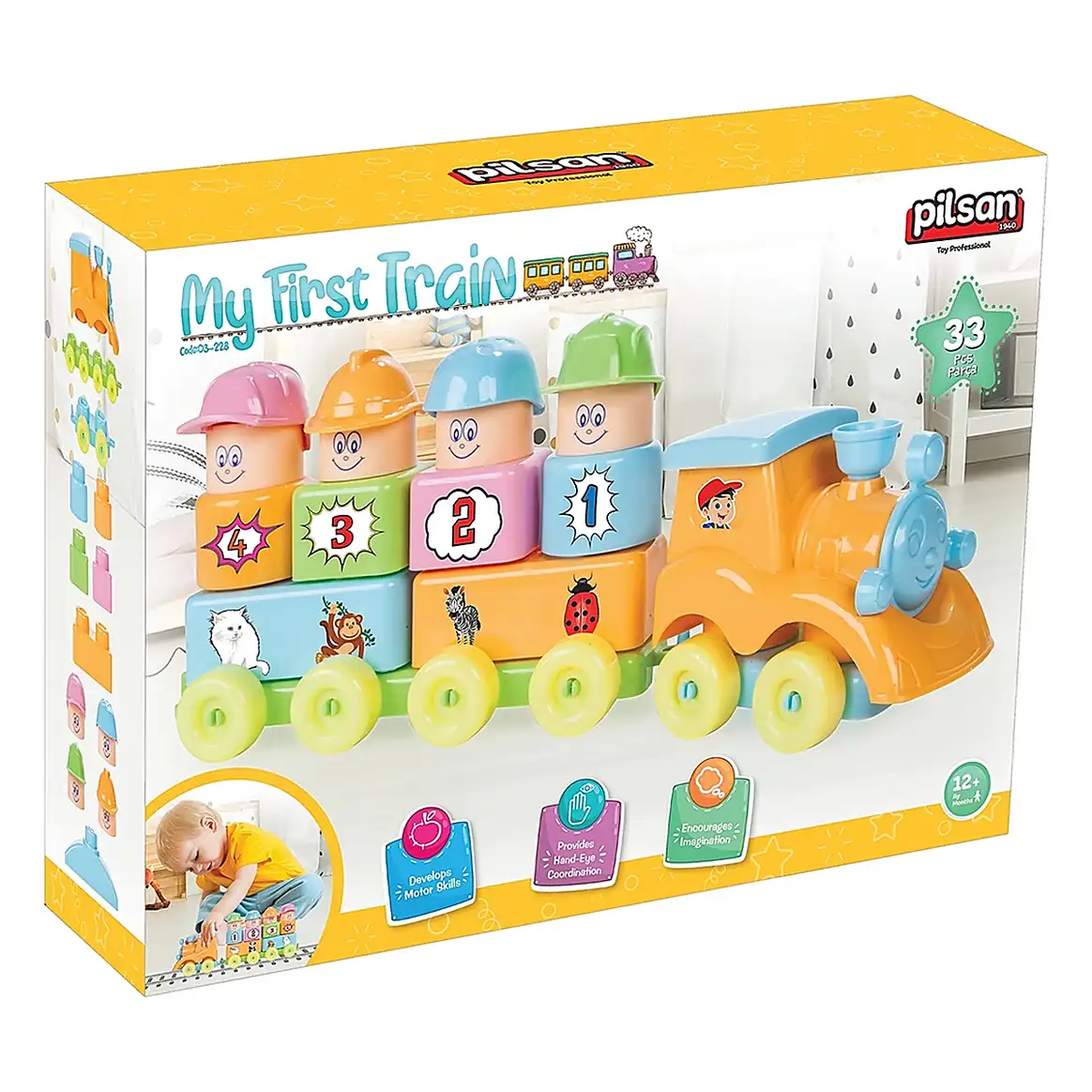 Set constructie Pilsan My First Train 33 piese 1 an + [2]