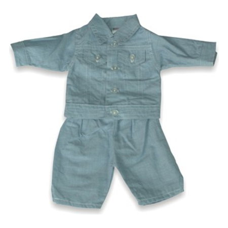 Papusi - Set costum jeans pentru papusi Miniland 38-42 cm