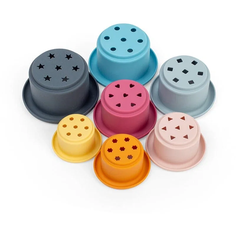 Set cupe de stivuit din silicon BIGJIGS Toys 5 luni+ [3]