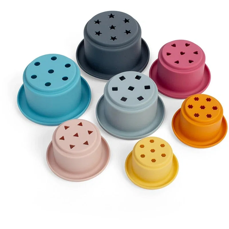Set cupe de stivuit din silicon BIGJIGS Toys 5 luni+ [1]