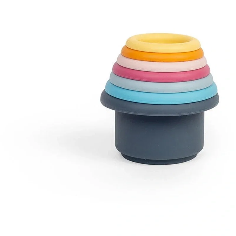 Set cupe de stivuit din silicon BIGJIGS Toys 5 luni+ [4]