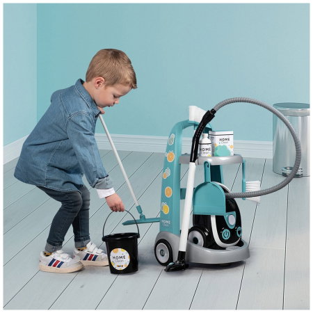 Set curatenie cu troller si aspirator electronic negru Smoby 3 ani + [4]