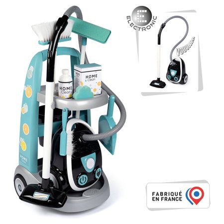 Set curatenie cu troller si aspirator electronic negru Smoby 3 ani + [1]