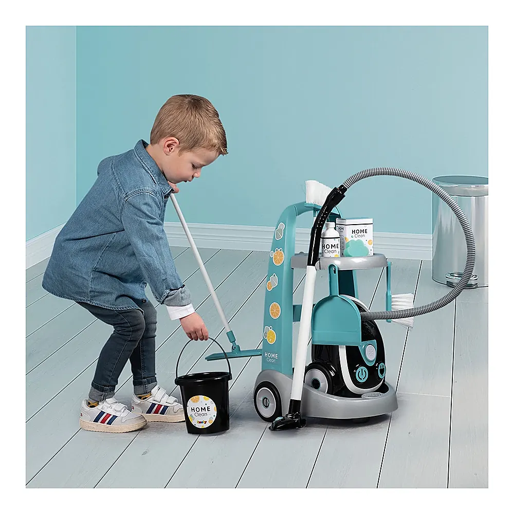 Set curatenie cu troller si aspirator electronic negru Smoby 3 ani + [4]