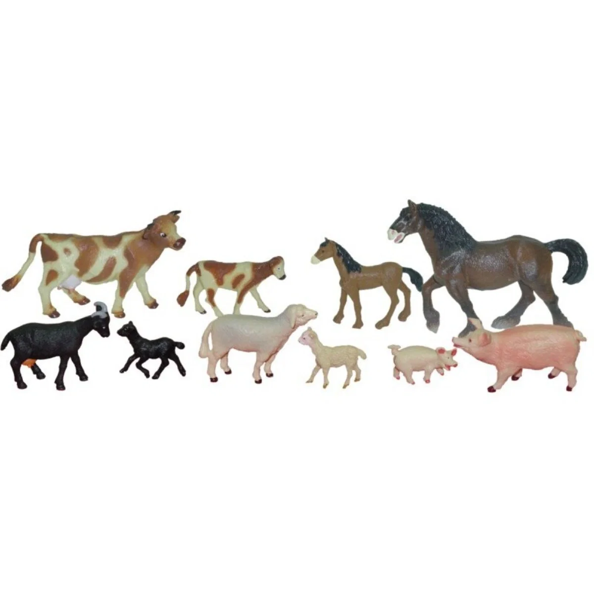 Set figurine - Set de 10 figurine animale domestice cu puii Miniland