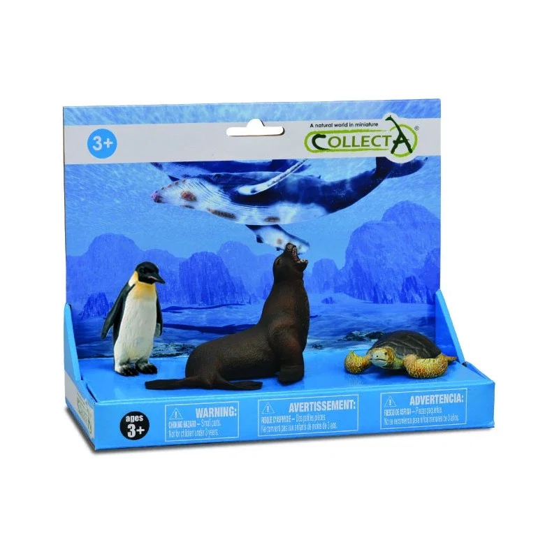 Ocean si gheata - Set de 3 figurine Foca, Pinguin si Testoasa Collecta 3 ani +