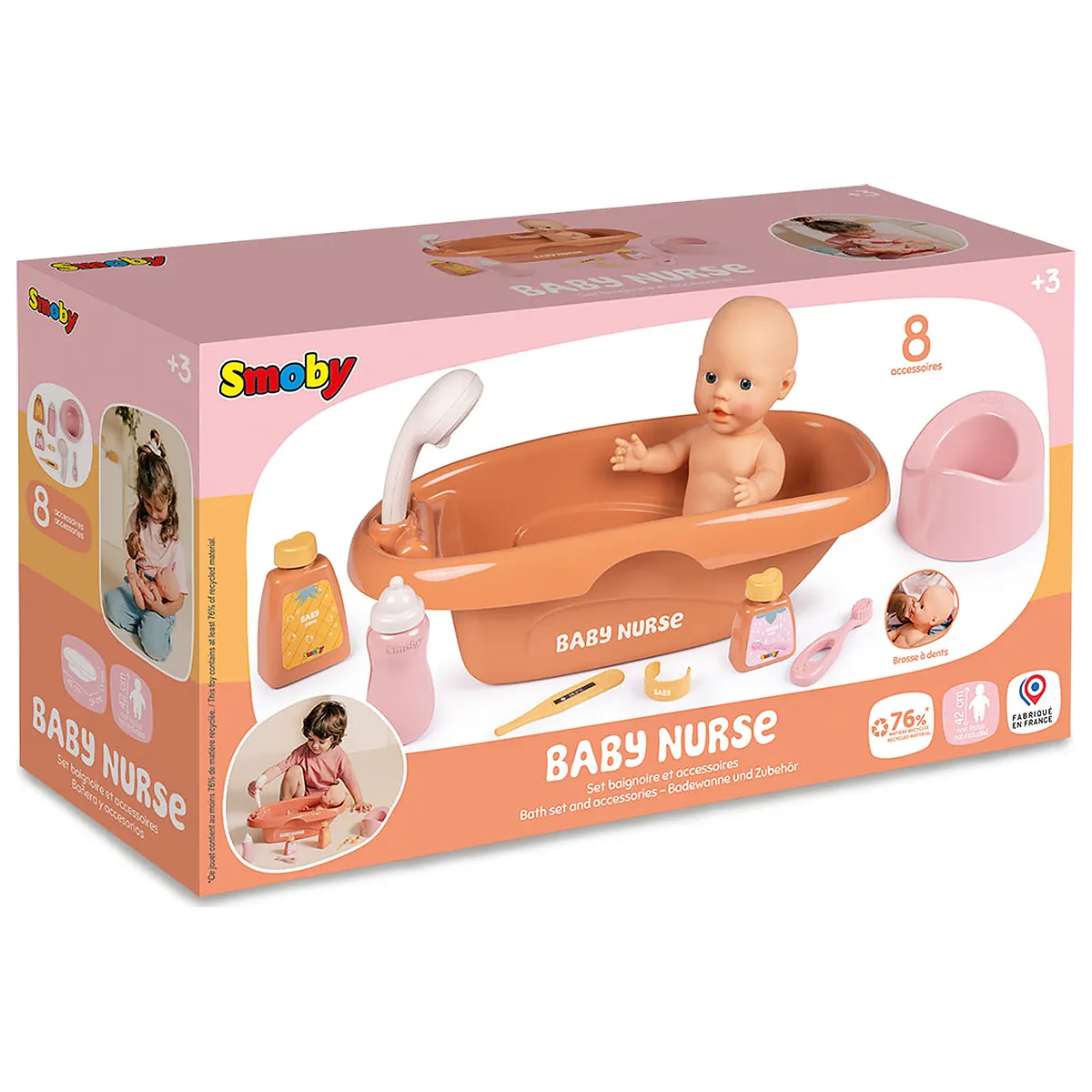Set de baie pentru papusa Smoby Baby Nurse Bath cu 8 accesorii 3 ani [5]