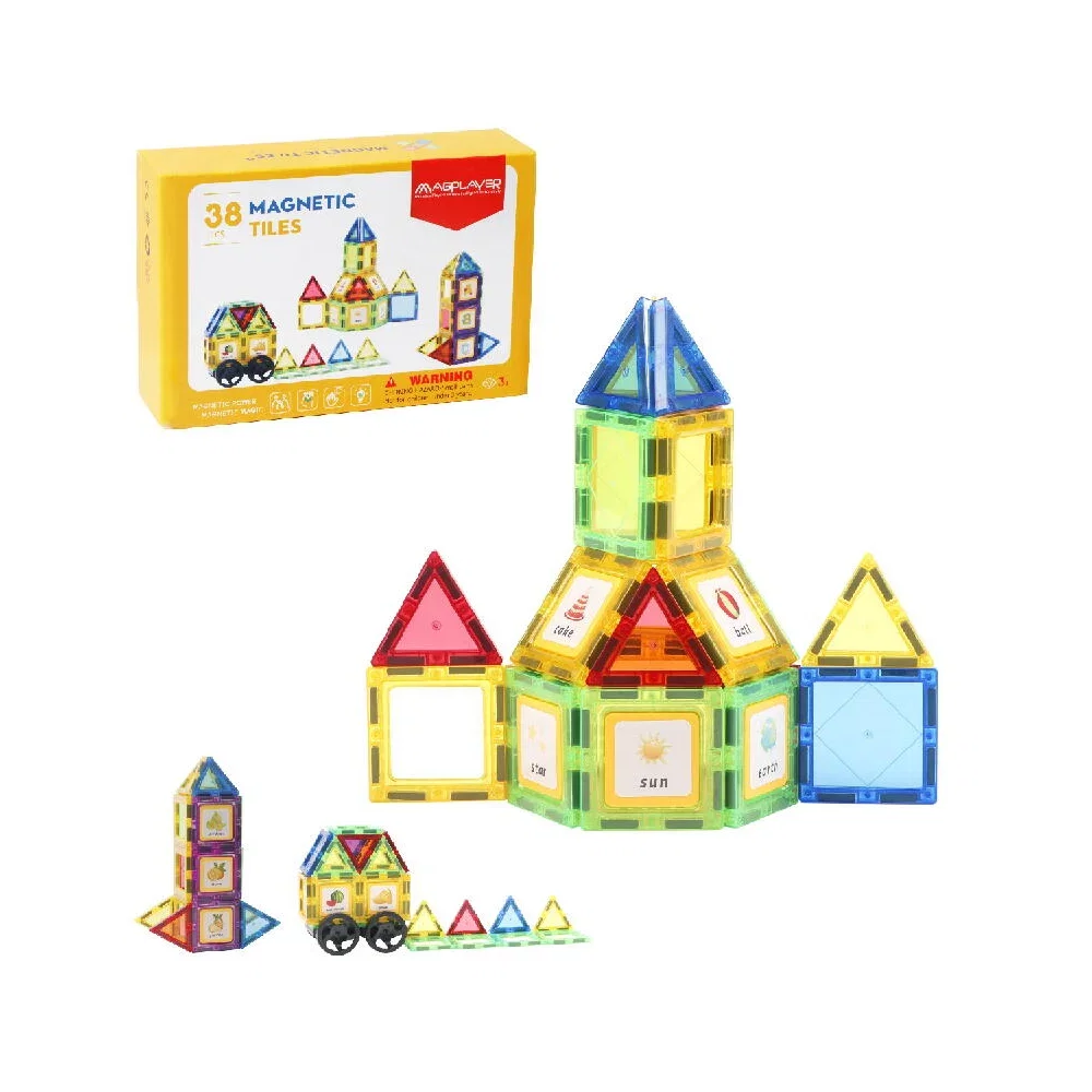 Set de constructie magnetic 3D - 38 piese MAGPLAYER 10 ani [2]