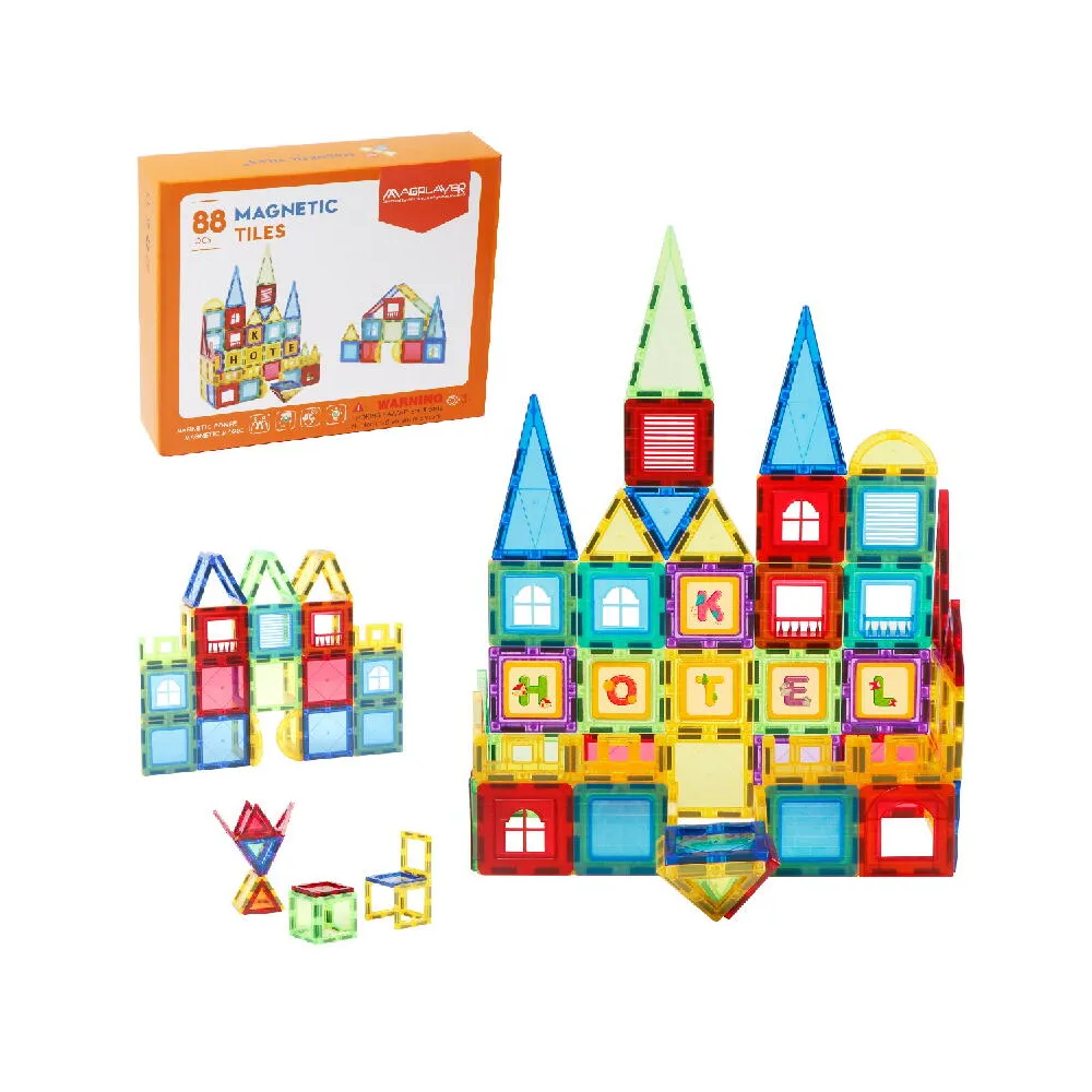 Set de constructie magnetic 3D - 88 piese MAGPLAYER 10 ani [2]