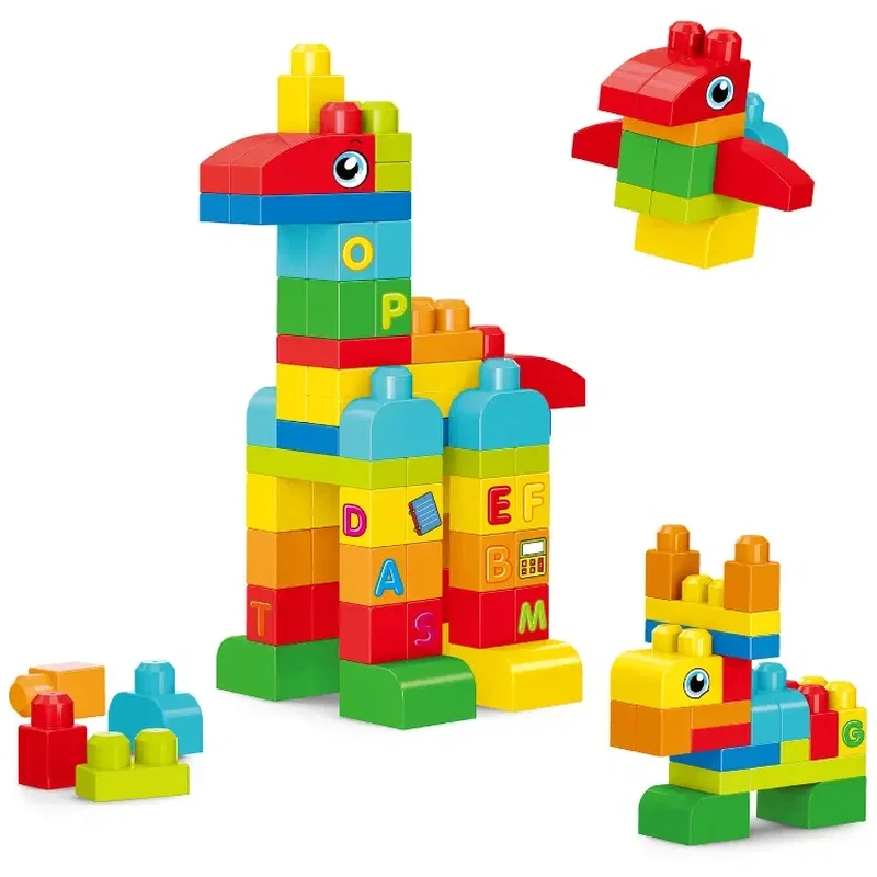 Constructii, cuburi, forme si culori - Set de constructie STEAM - Animalute (62 piese) Bufnitel 3 ani+