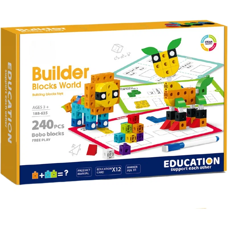 Set de constructie STEAM - Invatam si ne distram (240 piese) Bufnitel 3 ani [1]