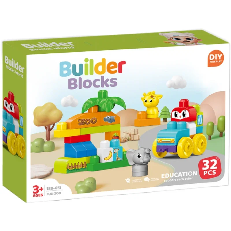 Set de constructie STEAM - Zoo distractiva (32 piese) Bufnitel 3 ani+ [1]