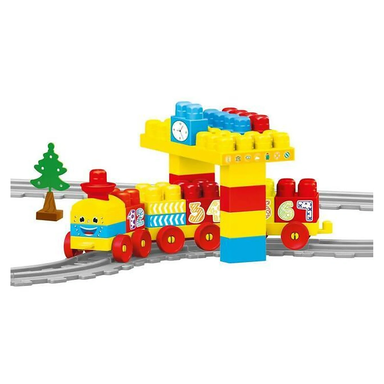 Trenulete si accesorii - Set de constructii cu trenulet - 58 piese DOLU 18 luni+