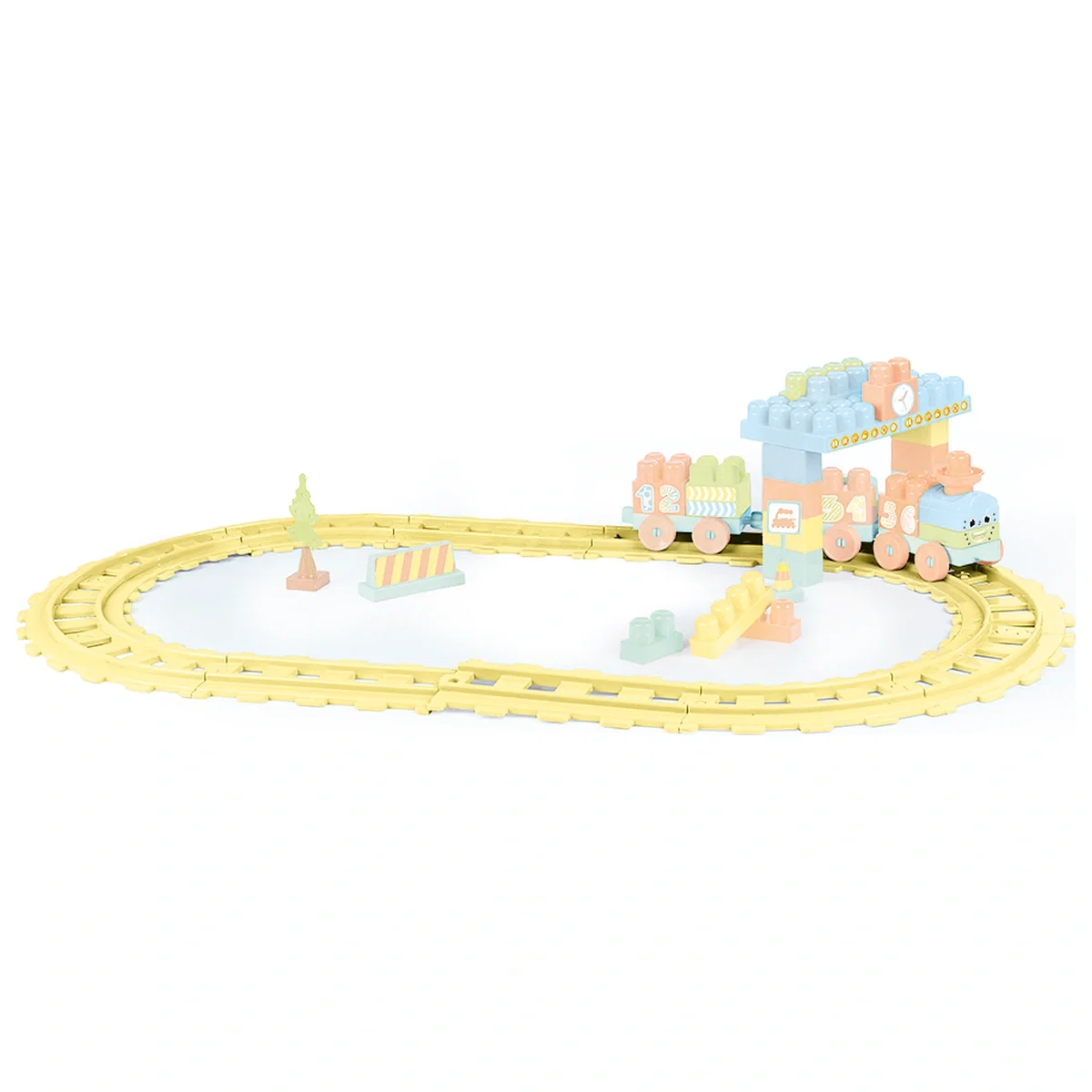 Set de constructii cu trenulet - 58 piese (pastel) DOLU 18 luni+ [2]