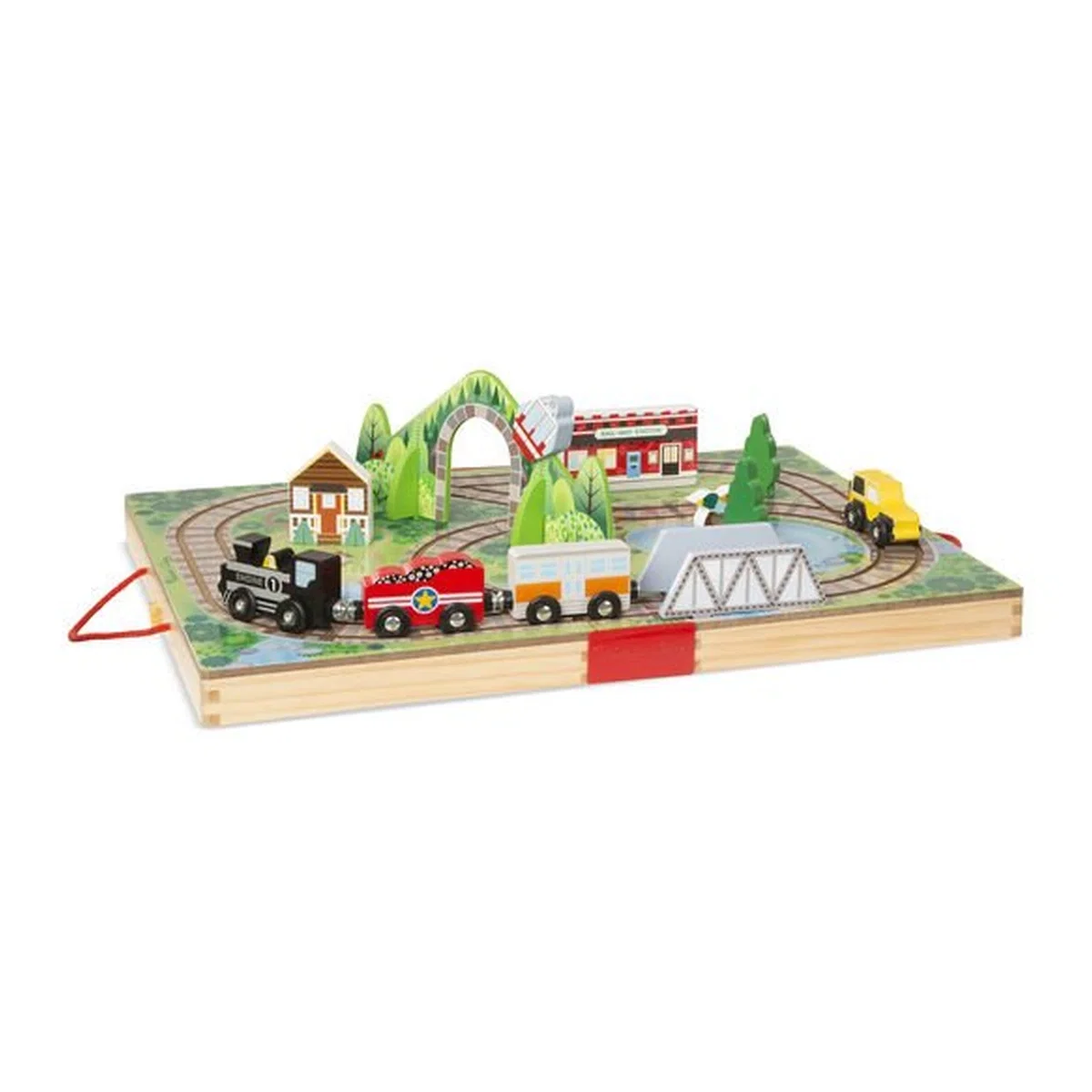 Trenulete si accesorii - Set de joaca portabil Trenuletul - Melissa & Doug 3 ani
