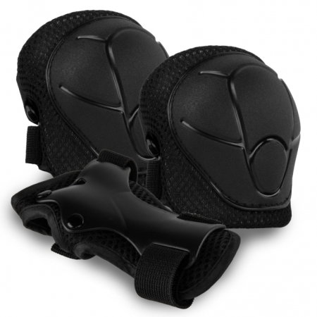 Accesorii pentru plimbare - Set de protectie , cotiere si genunchiere, marimea M, Kidwell TRIX - Black