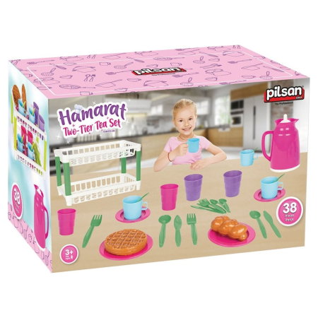 Set de servit ceaiul Pilsan Hamarat Two-Tier Tea pink 3 ani + [4]