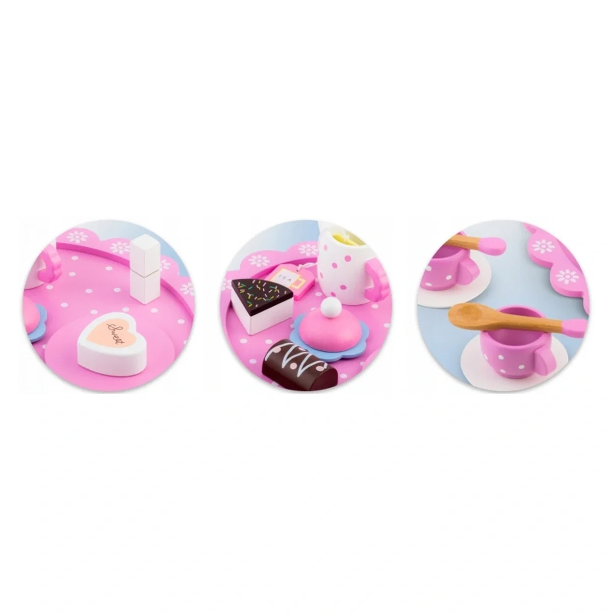 Set din lemn pentru servit ceaiul Ricokids - Roz 3 ani+ [5]