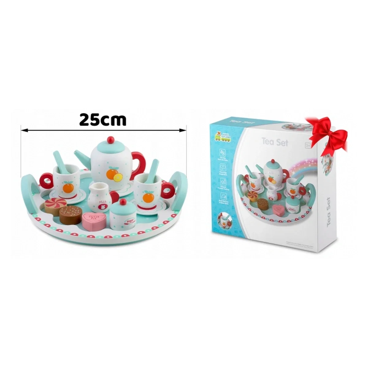 Set din lemn pentru servit ceaiul Ricokids - Turcoaz 3 ani+ [7]