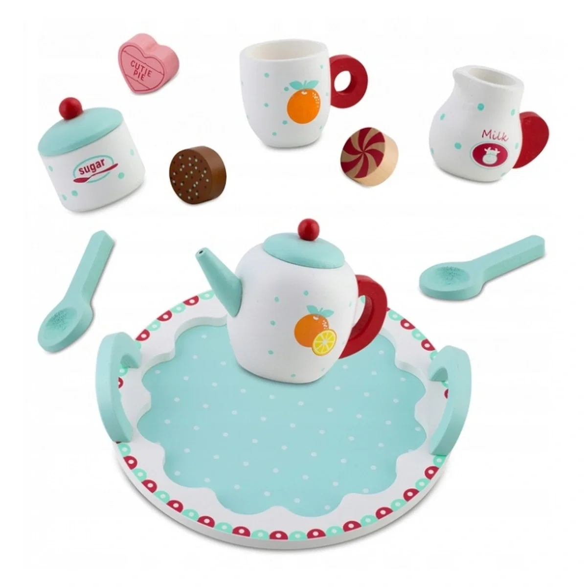 Set din lemn pentru servit ceaiul Ricokids - Turcoaz 3 ani+ [3]