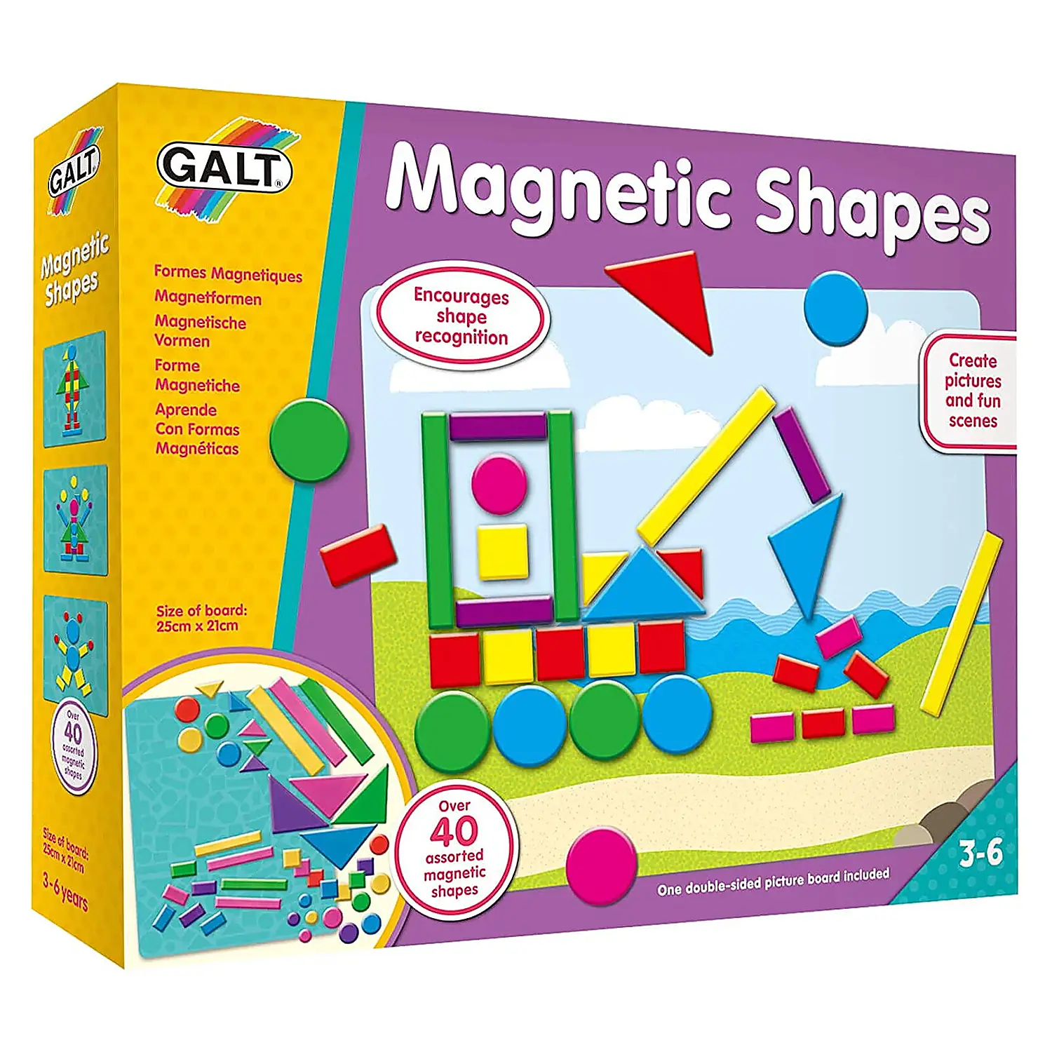 Constructii, cuburi, forme si culori - Set - forme magnetice Galt 6 ani
