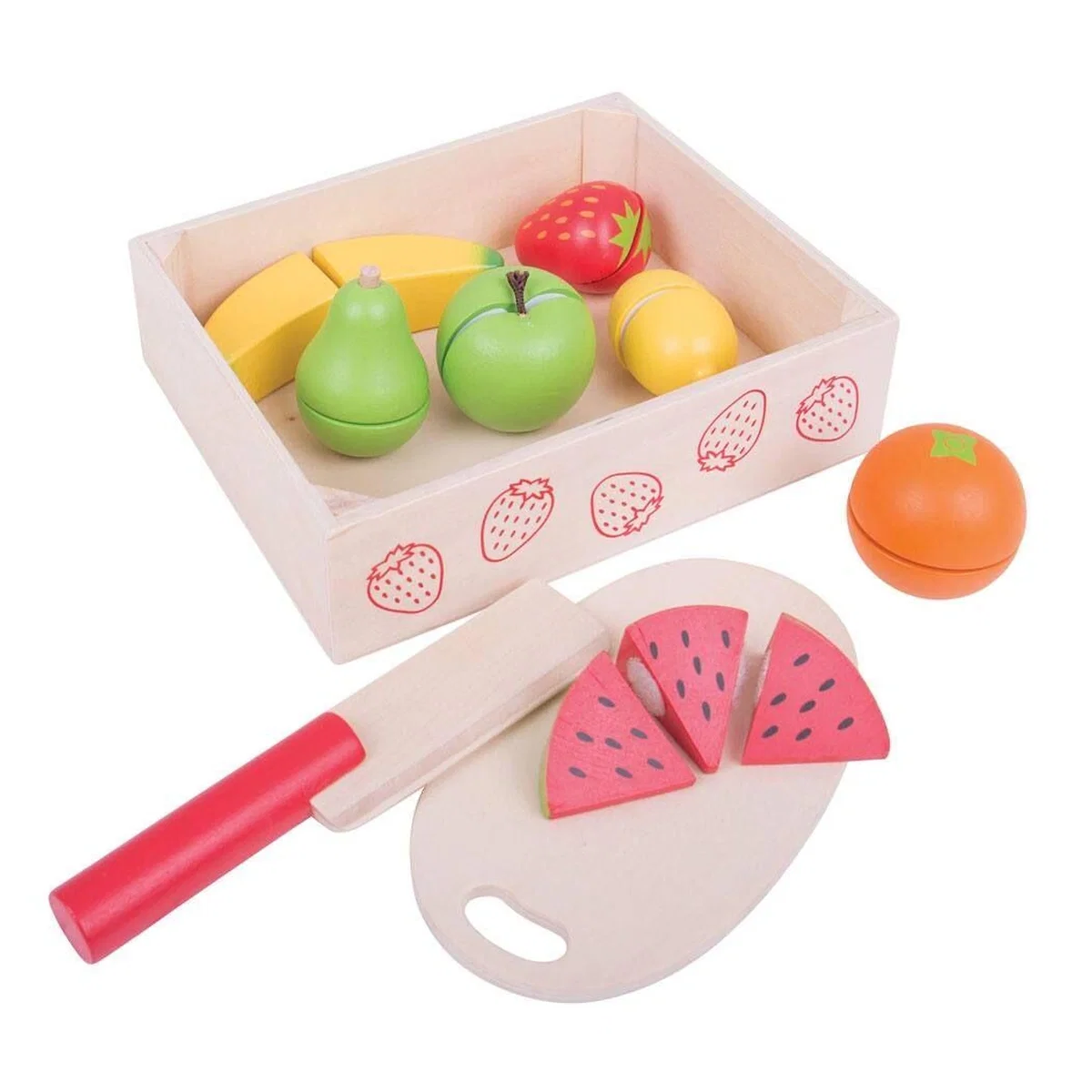 Fructe, legume, alimente - Set fructe feliate BIGJIGS Toys 18 luni+