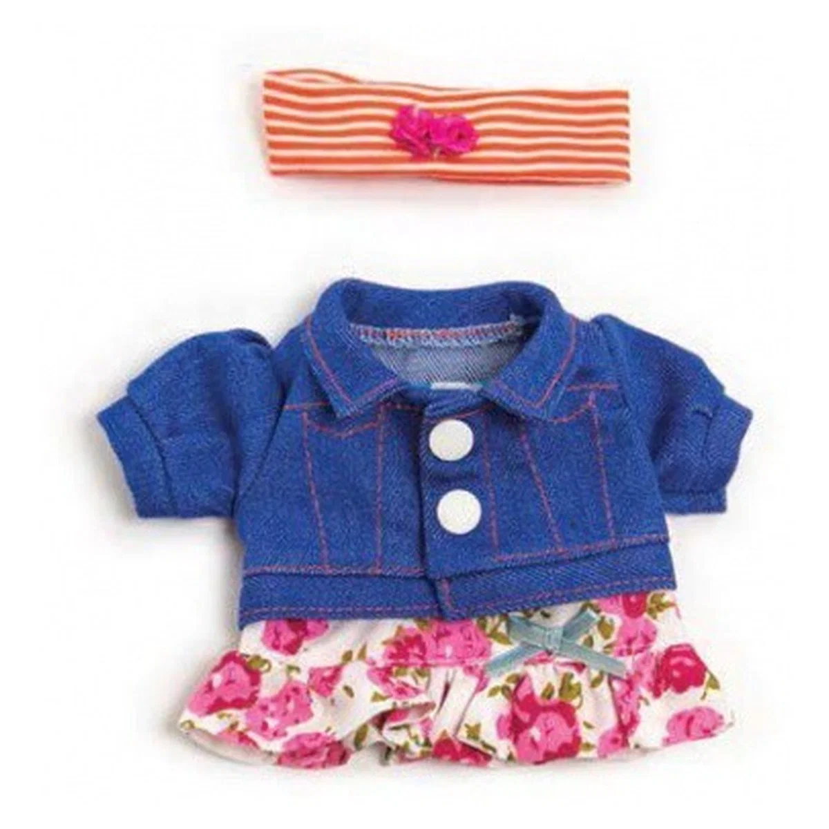 Hainute si accesorii pentru papusi - Set Imbracaminte Jacheta Blugi Si Fustita Pentru Papusi 21 Cm Miniland