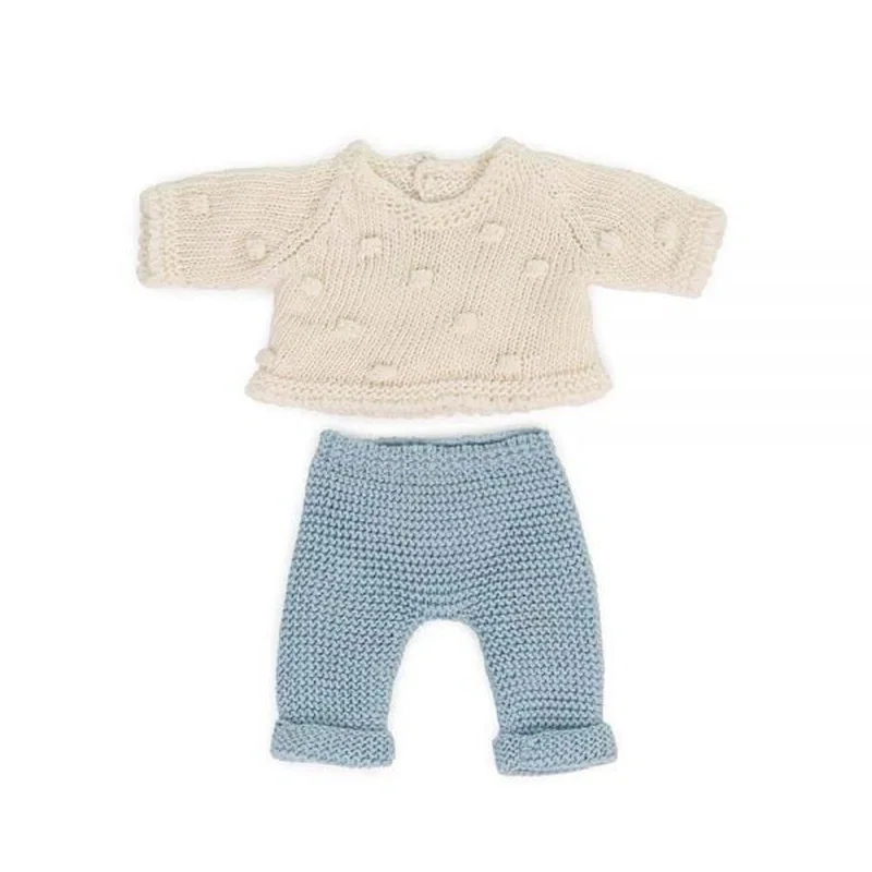 Hainute si accesorii pentru papusi - Set imbracaminte pantaloni si pulover pentru papusa 21 cm Miniland