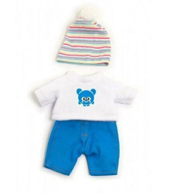 Hainute si accesorii pentru papusi - Set imbracaminte vreme rece pentru papusa baiat 21 cm Miniland 3 ani +