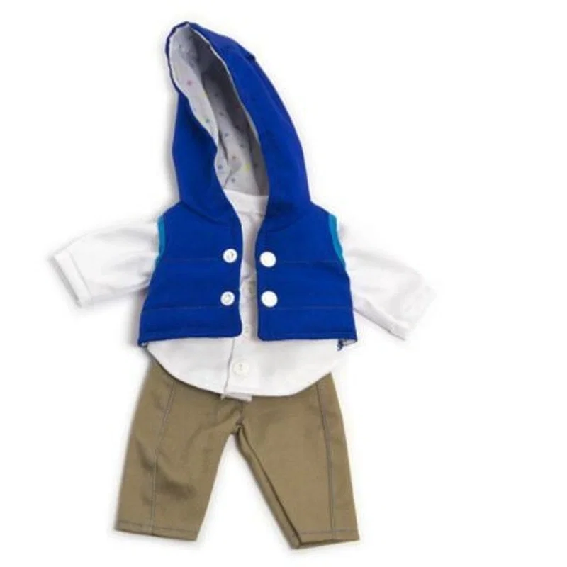 Hainute si accesorii pentru papusi - Set imbracaminte vreme temperata pentru papusa baiat 32 cm Miniland 3 ani