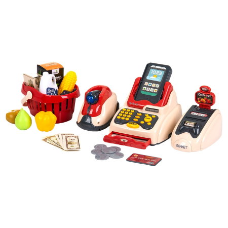 Supermarket - Set jucarie Chipolino Cash Register cu lumini, sunete si 24 accesorii 3 ani