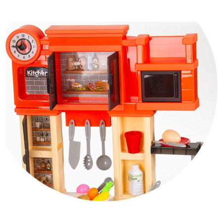 Set jucarie Chipolino Kitchen 84 cm cu sistem de curgere apa, lumini, sunete si 79 accesorii 3 ani [7]