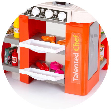 Set jucarie Chipolino Kitchen 84 cm cu sistem de curgere apa, lumini, sunete si 79 accesorii 3 ani [8]