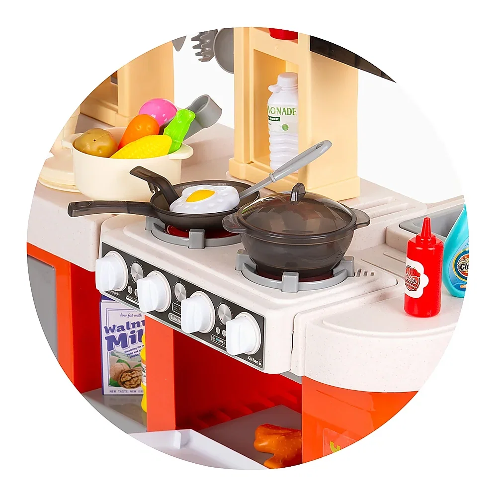Set jucarie Chipolino Kitchen 84 cm cu sistem de curgere apa, lumini, sunete si 79 accesorii 3 ani [10]