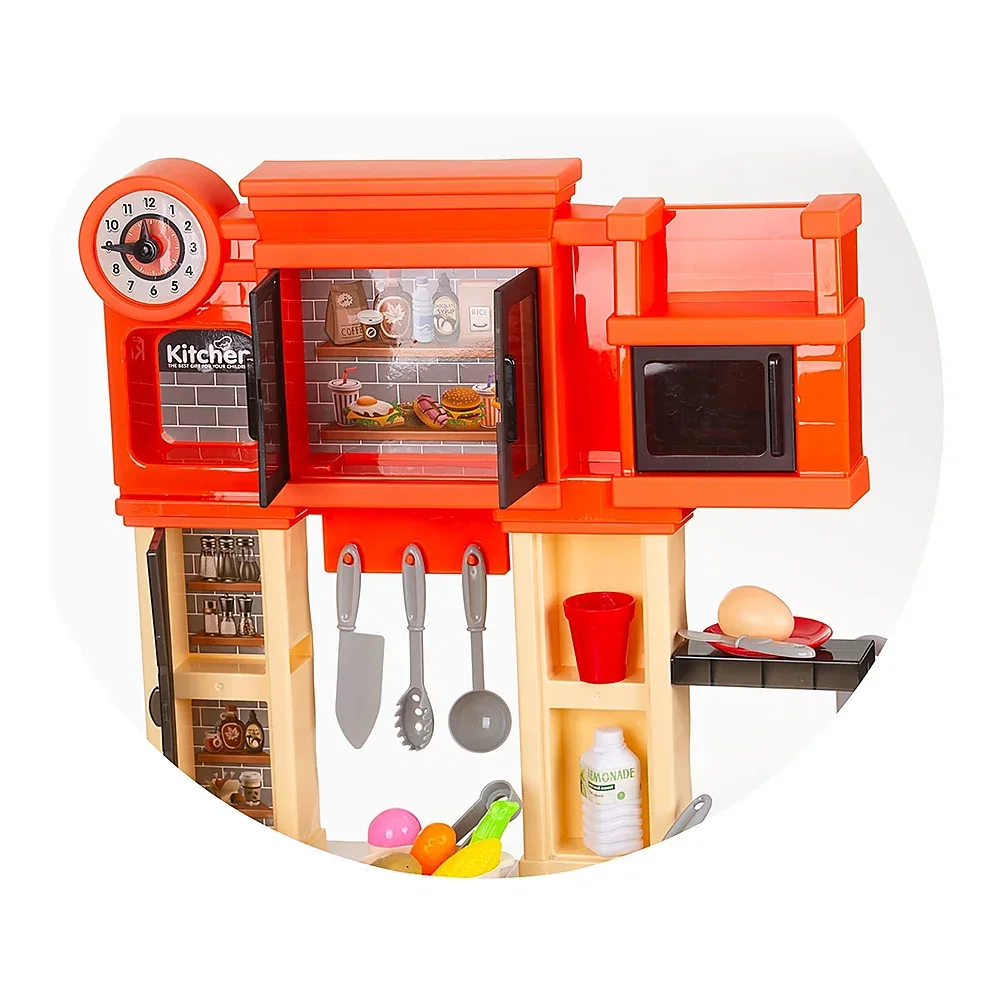 Set jucarie Chipolino Kitchen 84 cm cu sistem de curgere apa, lumini, sunete si 79 accesorii 3 ani [7]