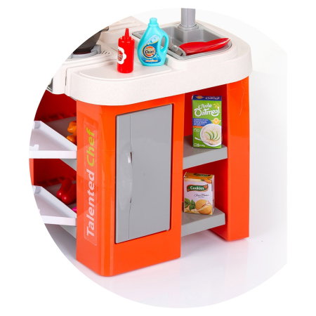 Set jucarie Chipolino Kitchen 84 cm cu sistem de curgere apa, lumini, sunete si 79 accesorii 3 ani [9]