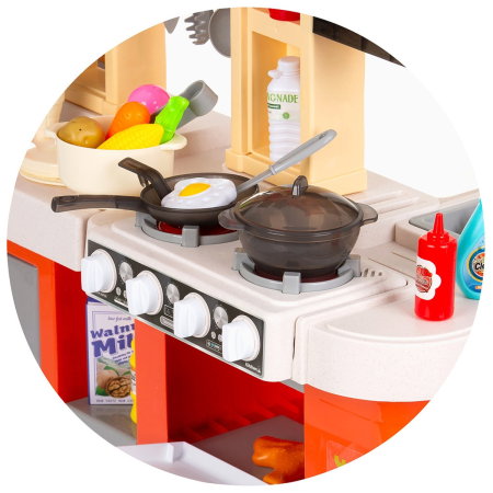 Set jucarie Chipolino Kitchen 84 cm cu sistem de curgere apa, lumini, sunete si 79 accesorii 3 ani [10]