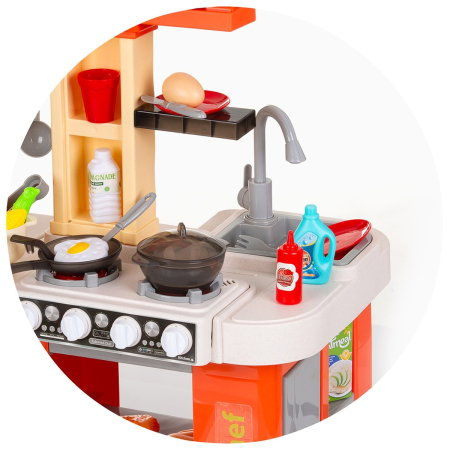 Set jucarie Chipolino Kitchen 84 cm cu sistem de curgere apa, lumini, sunete si 79 accesorii 3 ani [6]