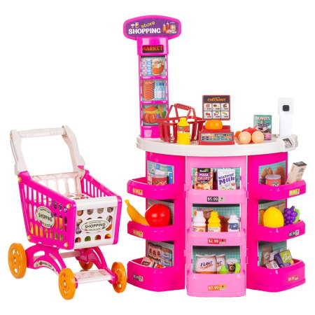 Bucatarii si supermarket - Set jucarie Chipolino Supermarket 78 cm cu lumini, sunete si 76 accesorii 3 ani