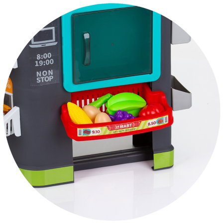 Set jucarie Supermarket 87 cm cu lumini, sunete si 81 accesorii, Chipolino 3 ani [12]