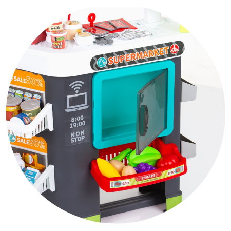 Set jucarie Supermarket 87 cm cu lumini, sunete si 81 accesorii, Chipolino 3 ani [7]
